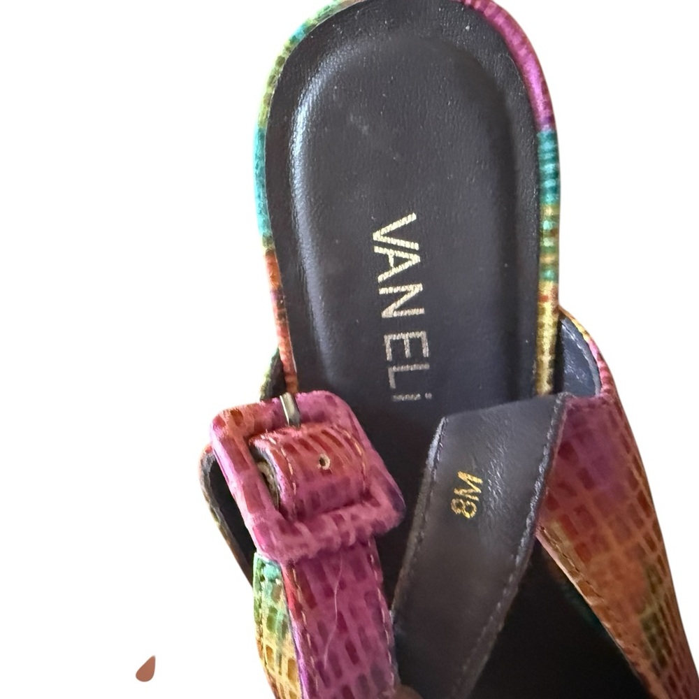 Shoes Wedges Sandals SLINGBACK Vaneli Women's Multicolor Slingback Heels size 8 - Picture 6 of 6